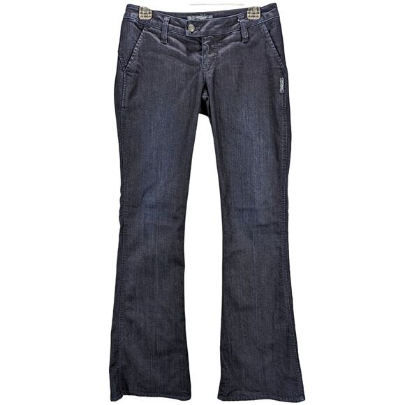 Silver Jean Womens 28 x 33 Abbey Flare Low Rise Blue Denim Dark Wash Y2K Preppy - Picture 1 of 10